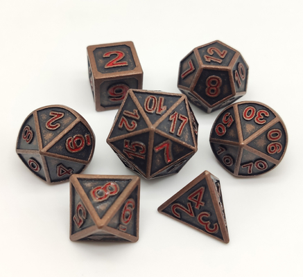Dados poliédricos minúsculos de moedura manuais, dados originais de lustro do metal