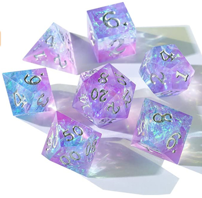 De múltiplos propósitos resistente de Unicorn Dice Set Sharp Edges da resina antiusura