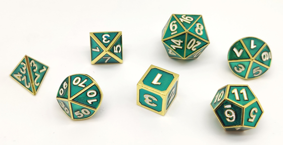 O grupo verde prático de pouco peso dos dados, veste - dados verdes resistentes do metal DND