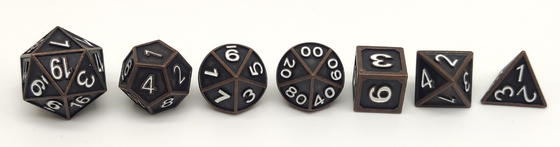 O grupo poliédrico dos dados do metal resistente inodoro, veste - o metal resistente Mini Dice