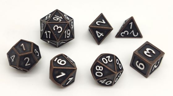 O grupo poliédrico dos dados do metal resistente inodoro, veste - o metal resistente Mini Dice