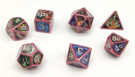 O RPG luxuoso Nontoxic do metal corta bens de derramamento da mão do grupo de 7 partes