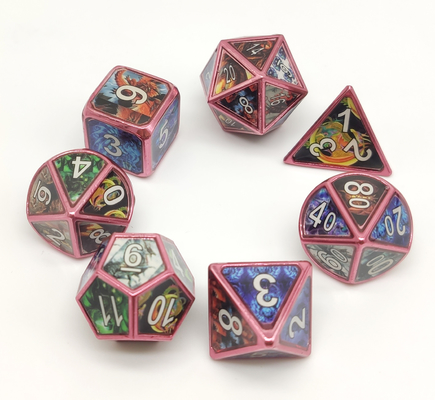 O RPG luxuoso Nontoxic do metal corta bens de derramamento da mão do grupo de 7 partes