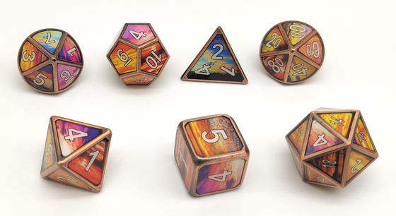 Cinzeladura excelente do RPG dos dados Nontoxic antiusura do metal para a coleção