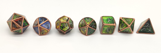 O mini dado temático luxuoso do RPG ajusta bordas afiadas puras para Shadowrun