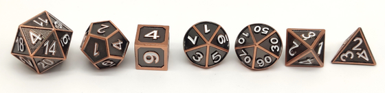 Dados pequenos de múltiplos propósitos do metal, Mini Polyhedral Dice Set inodoro
