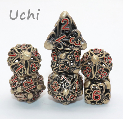 Metal luxuoso Mini Polyhedral Dice Set peso leve inodoro de 7 partes