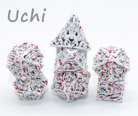 Metal branco Mini Polyhedral Dice Hand Pouring para a coleção