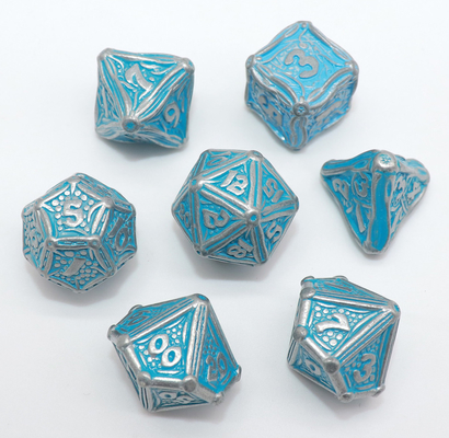 Da mão azul resistente dos dados do metal DND do poliedro desgaste de derramamento - resistente