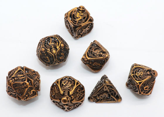 O ouro de GST chapeou a cinzeladura de Mini Polyhedral Dice Portable Exquisite
