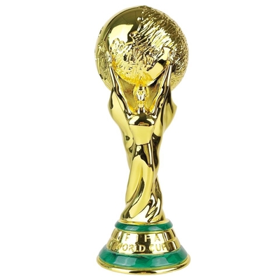 O ouro chapeou a extra grande dourada resistente da cor do copo do troféu do metal do futebol