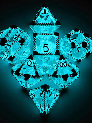 Diodo emissor de luz de venda quente de Mini Entertainment Blue Luminous Dice poliédrico
