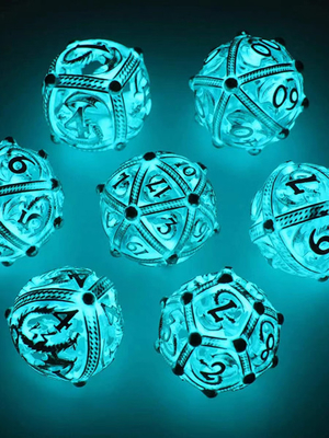 Os dados de venda quentes do metal DND ajustaram dados da resina da borda afiada conduziram dados luminosos