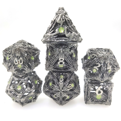 Conjunto de dados de RPG poliédricos resistentes portáteis resistentes antidesgaste feitos à mão