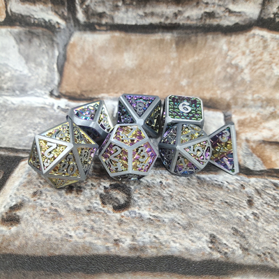 Jogo de tabuleiro GST Multiuso dados de metal poliédricos Durável DND