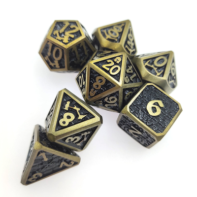 Conjunto de dados para dados DND ou RPG Revestimento prático Metal colorido afiado