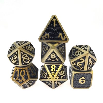 Conjunto de dados para dados DND ou RPG Revestimento prático Metal colorido afiado