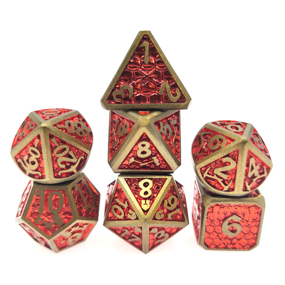 Para dados feitos a mão poliédricos do metal do grupo de 7 partes do metal Tabletop do jogo