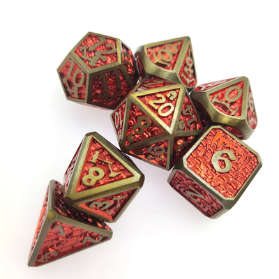 Para dados feitos a mão poliédricos do metal do grupo de 7 partes do metal Tabletop do jogo