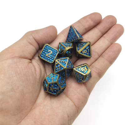 Prático mini jogo de tabuleiro de dados DND Dados de metal poliédricos à prova de umidade
