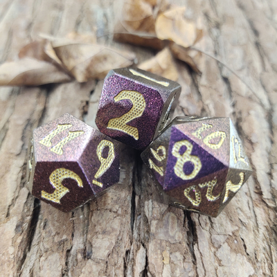 Jogo de cartas RPG Conjunto de dados ZincoPara Dungeons And Dragons Metal Poliédrico Preto
