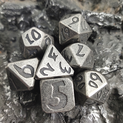 Mini Conjunto de Dados Poliédricos Conjunto de Dados de Cobre Desgaste de Latão Metálico Conjunto de Dados de Jogo Manual
