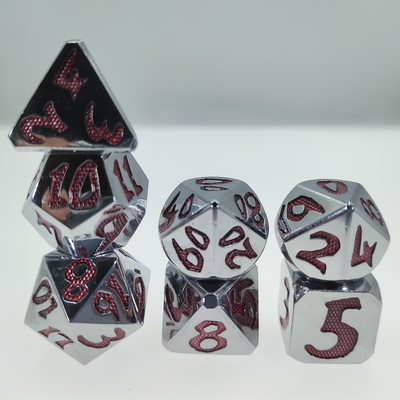 dados de pouco peso inodoros vermelhos dos dados do poliedro da função da tira os multi ajustaram um tamanho resistente 12cm de 7 PCes para o jogo do Rpg