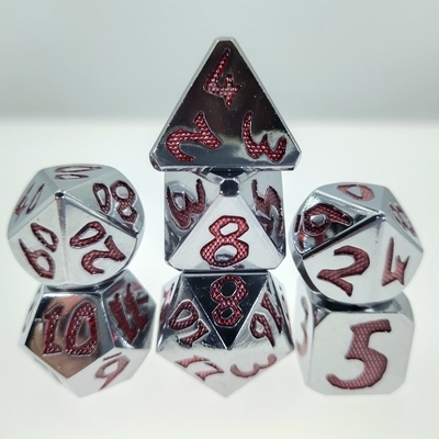 dados de pouco peso inodoros vermelhos dos dados do poliedro da função da tira os multi ajustaram um tamanho resistente 12cm de 7 PCes para o jogo do Rpg