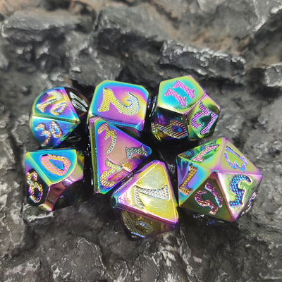 Bens cinzelados mão para dados antiusura portáteis de Savage World Polyhedral Changing Dice