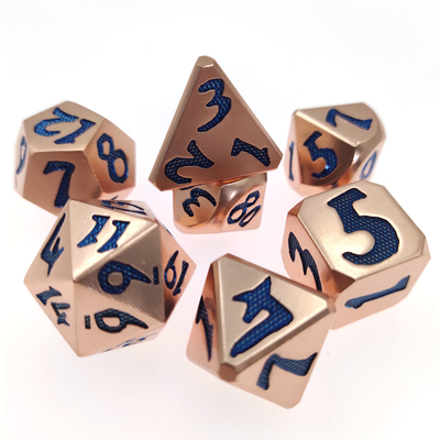 Conjunto de dados de RPG portátil feito à mão Conjunto de dados poliédricos Liga de zinco Metal de luxo