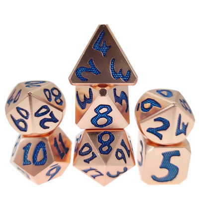 Dados de alta qualidade Personalização poliédrica práticaDice Metal Gaming Dice Manual