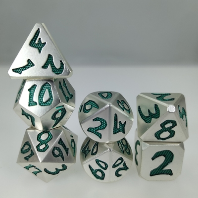 Conjunto de dados artesanais resistentes ao desgaste de liga de zinco DND para DND ou RPG