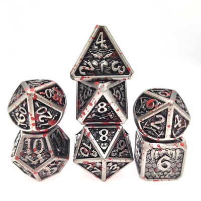 Jogo de mesa RPG de metal Dice Bordas afiadas Liqui Role Playing Dice Games