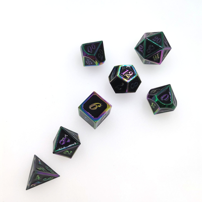 Conjunto de dados ecológicos Dados portáteis antidesgaste RPG de latão multicolorido