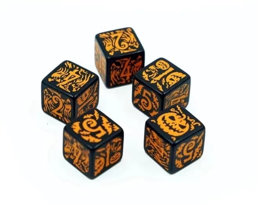 Moderno RPG jogo de dados conjunto 20mm Negro fundo padrão de cores