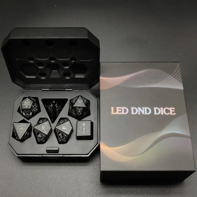 Luz para cima DND dados recarregáveis com caixa de carregamento 7 PCS LED dados eletrônicos para mesa