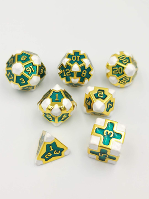 Barroco 7 peças poliédrico jogo de dados conjunto de metal afiado para RPG