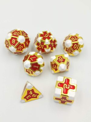 Barroco 7 peças poliédrico jogo de dados conjunto de metal afiado para RPG