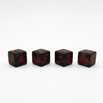 Superfície lisa Resina de cristal poliédrico jogo de dados de jogo acrílico personalizado