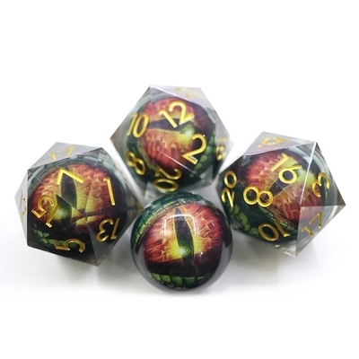 Resina feita à mão Quicksand Ball Dice Polished Set Of 7 Role Playing Acessórios Large Board