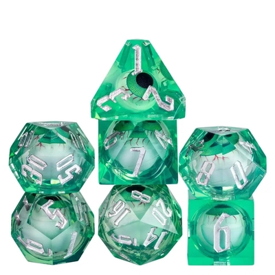 16mm Full Poliedral dados Moving Dungeons And Dragons Bloodshot Blue Eye Dice Set para o papel