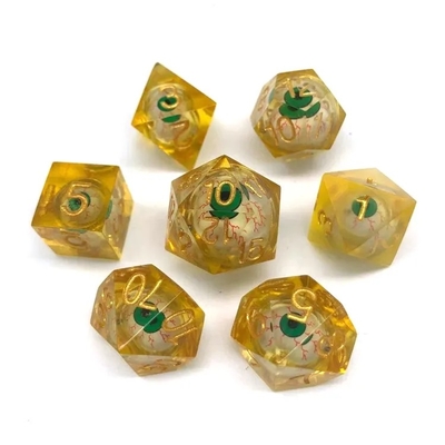 16mm Full Poliedral dados Moving Dungeons And Dragons Bloodshot Blue Eye Dice Set para o papel