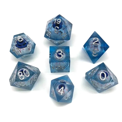 16mm Full Poliedral dados Moving Dungeons And Dragons Bloodshot Blue Eye Dice Set para o papel