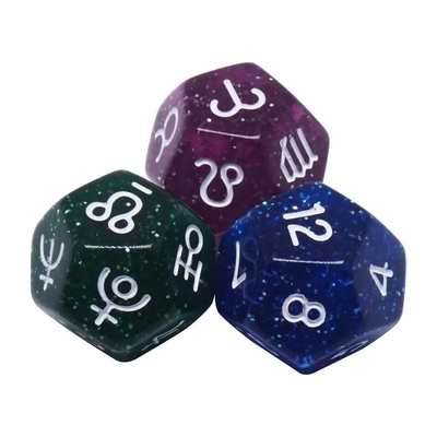 3pcs/ Set Resina dados poliédricos multicolor 16mm Fate Sign Constellação número