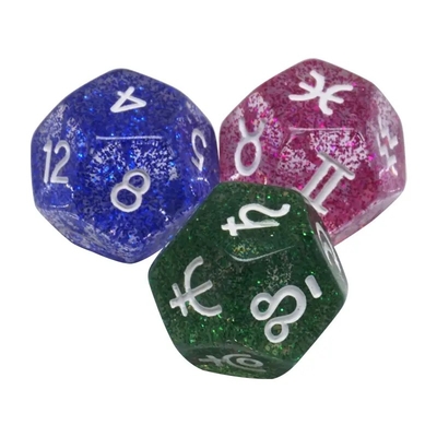 3pcs/ Set Resina dados poliédricos multicolor 16mm Fate Sign Constellação número