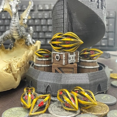 Impressão 3D Cthulhu Quadros de Metal Oculto Set de 7 Peças Dragon And Dungeon DND RPG
