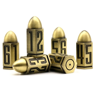 D6 Bullet Metal Dice Set 6 Pcs 6 Lados Para Dnd Dungeons Rpg Warhammer Shadowrun Dice