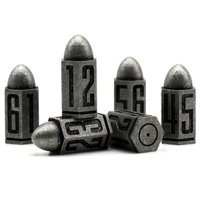 D6 Bullet Metal Dice Set 6 Pcs 6 Lados Para Dnd Dungeons Rpg Warhammer Shadowrun Dice