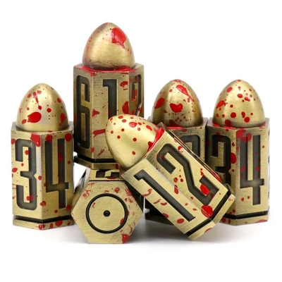 D6 Bullet Metal Dice Set 6 Pcs 6 Lados Para Dnd Dungeons Rpg Warhammer Shadowrun Dice