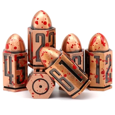D6 Bullet Metal Dice Set 6 Pcs 6 Lados Para Dnd Dungeons Rpg Warhammer Shadowrun Dice